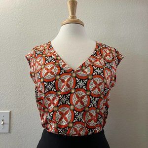 Geometric floral top